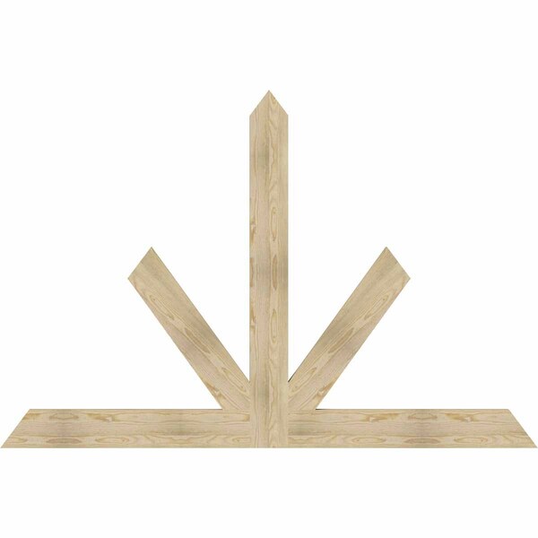 Ekena Millwork Saratoga Rough Sawn Timber Gable Bracket, Douglas Fir, 84"W x 56"H x 2"D x 6"F, 16/12 Pitch GBW084X56X0206SAR00RDF - main